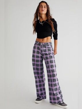 The Ragged Priest Low Rise Baggy Check Jeans Size 30